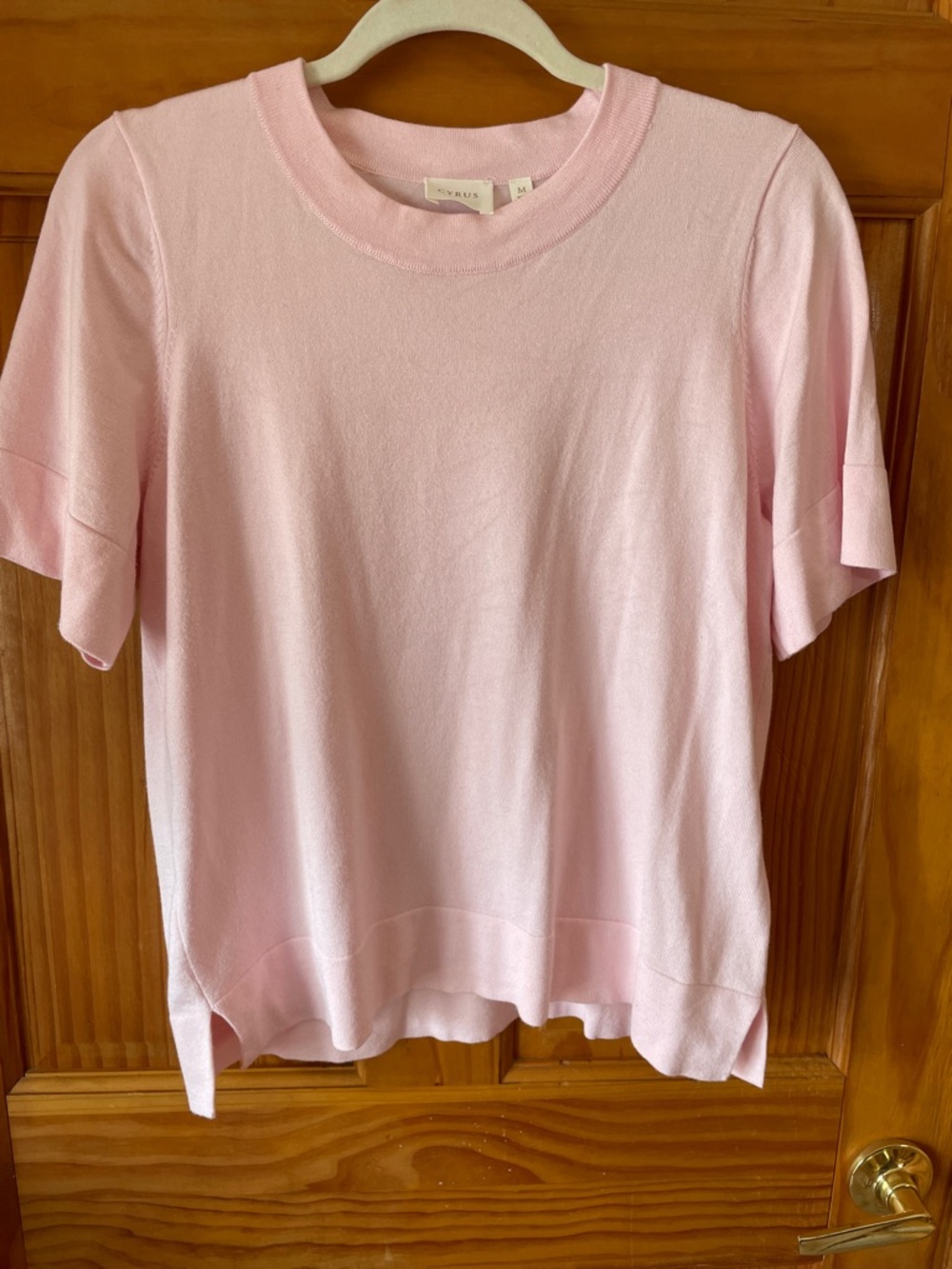 Cyrus Pastel Pink Crewneck Knit Tee